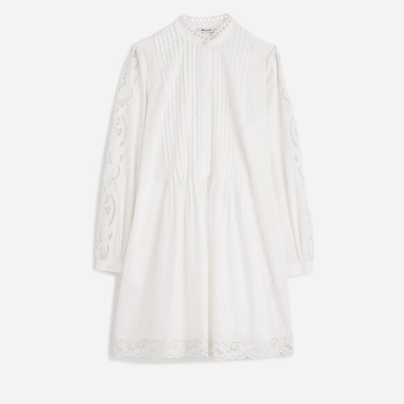 NWT Madewell Pintucked Eyelet Mini Dress White XS - Picture 5 of 5